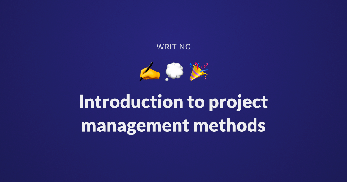 Introduction to project management methods - Doko Zero