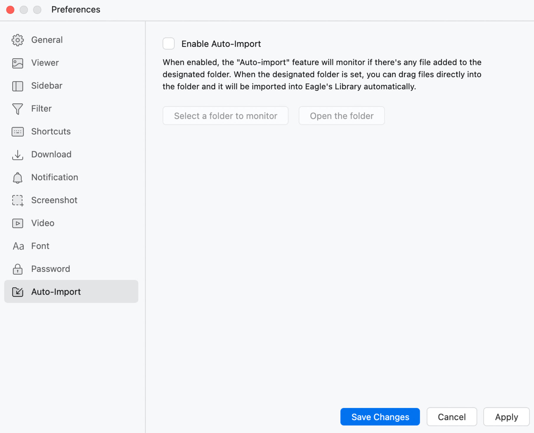 Capturar la ubicación de la configuración de importación automática.